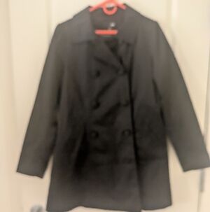 Womens H&M Black Double-Breasted Coat